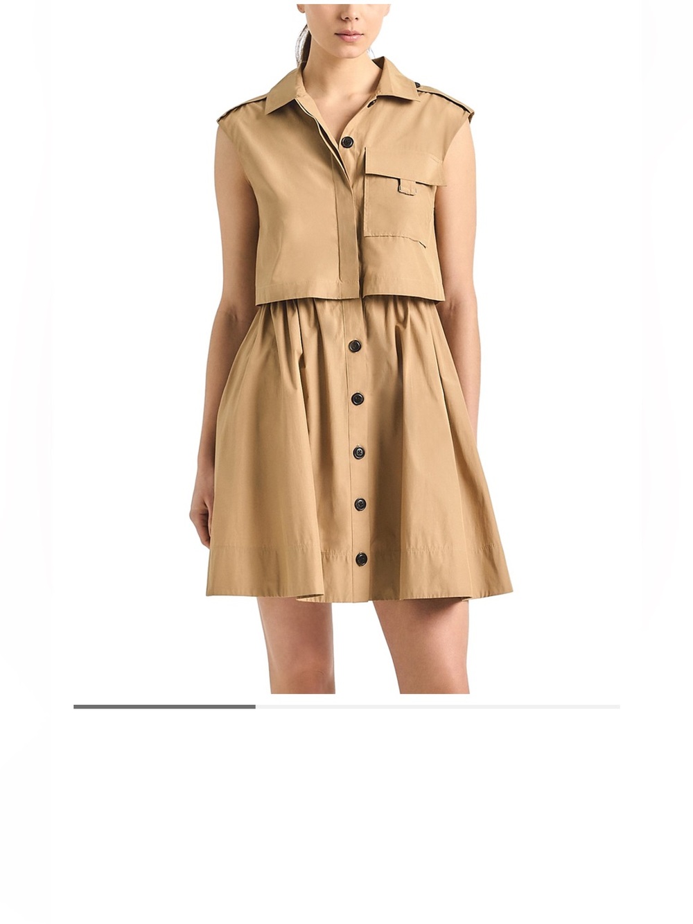 10 Crosby Derek Lam Tan Button-Front Circle Skirt